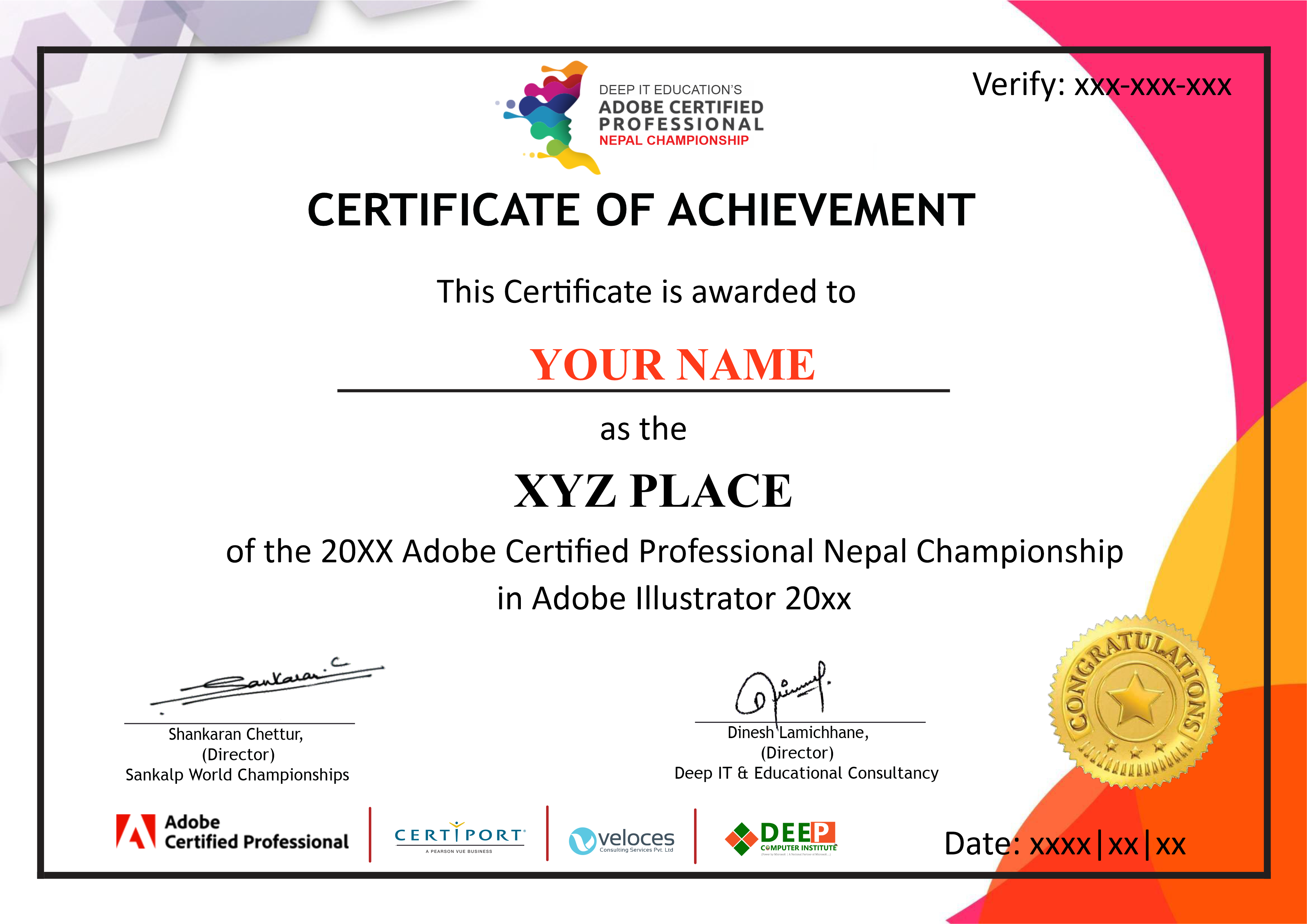 Sample Winner Certificate